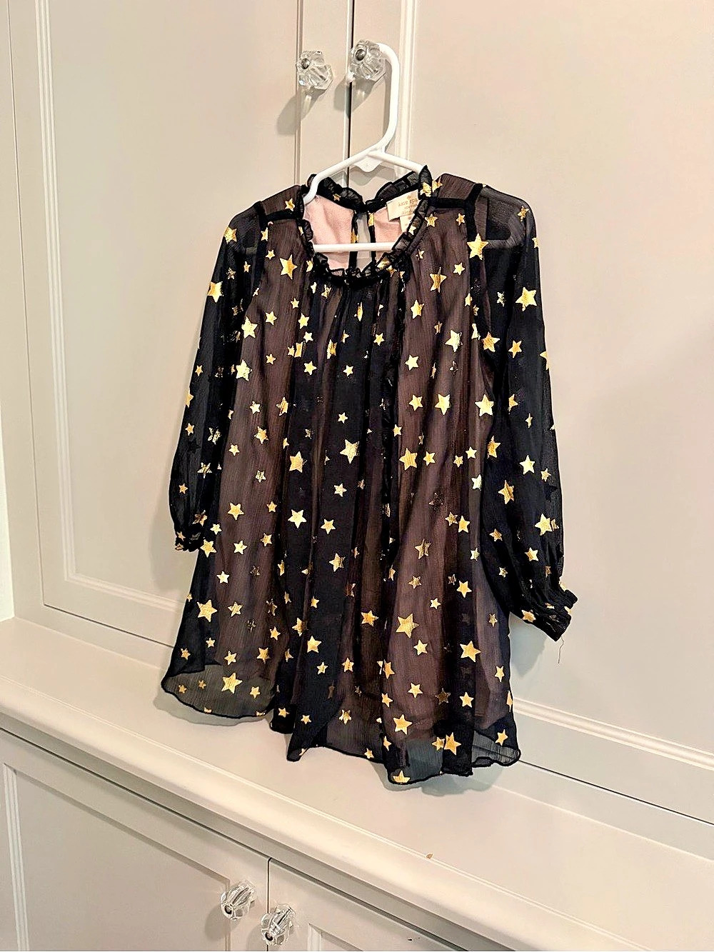 Kate Spade Star Print Dress 3T Black & Gold